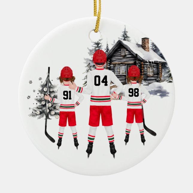 Ornamento de hockey personalizado (Frente)