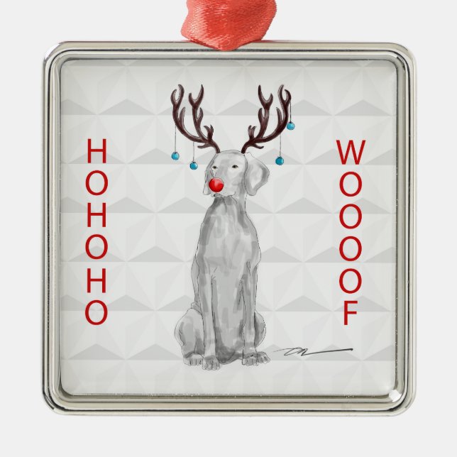 ORNAMENTO DE HOHOHOWOOOF WEIMARANER (Frente)