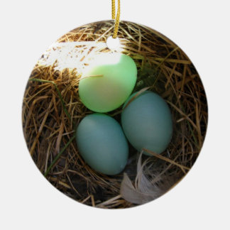 Ornamento de huevos de ave azul