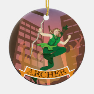 Ornamento de Ilustracion de Archer femenino