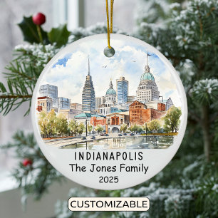 Ornamento de Indianápolis Personalizado, Indiana