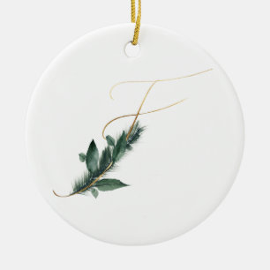 Ornamento de iniciales de feriados de invierno