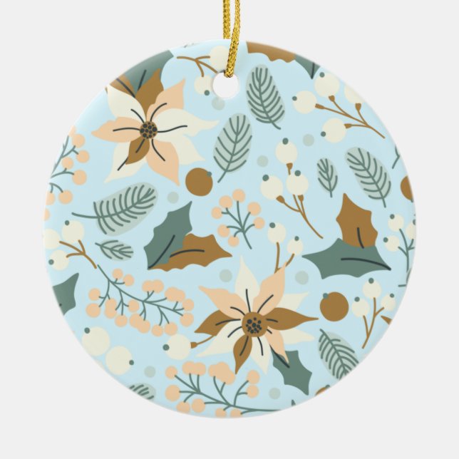 Ornamento de invierno de Poinsettia (Frente)