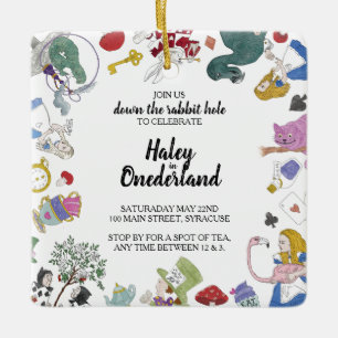 Ornamento De Invitación De Alice In Wonderland Pa
