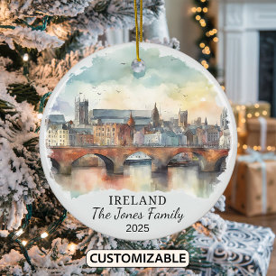 Ornamento de Irlanda personalizado, regalo de Irla