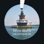 Ornamento de Isla Rhode en Plum Beach Lighthouse<br><div class="desc">Faro de Plum Beach Rhode Island Ornamento de Navidad</div>