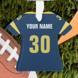 Ornamento de Jersey azul y oro de fútbol