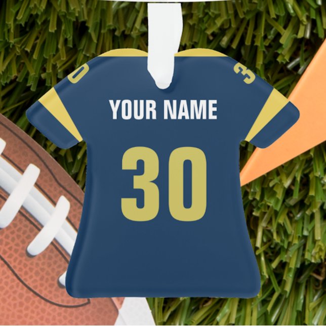 Ornamento de Jersey azul y oro de fútbol (Subido por el creador)