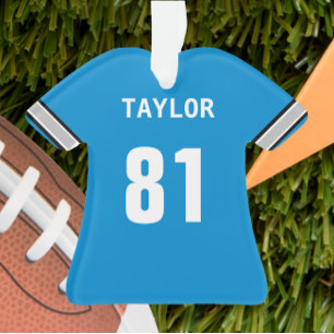 Ornamento de Jersey blanco y negro de plata azul d