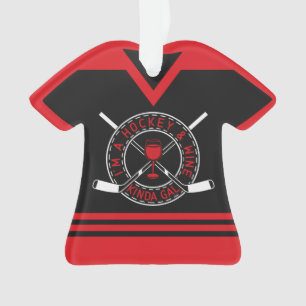 Ornamento de Jersey de Hockey y Vino de personaliz
