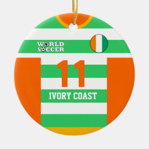 Ornamento de Jersey de Ivory Coast World Soccer