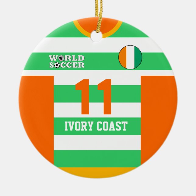 Ornamento de Jersey de Ivory Coast World Soccer (Frente)