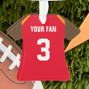 Ornamento de Jersey Rojo, Pewter y Naranja