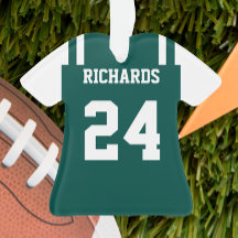 Ornamento de Jersey Verde y Blanco del Fútbol