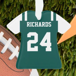 Ornamento de Jersey Verde y Blanco del Fútbol