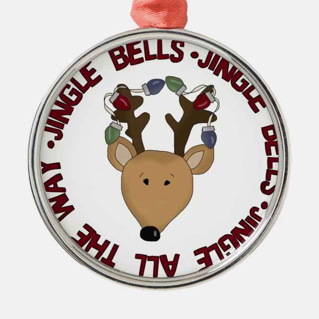 Ornamento de Jingle Bells Reindeer Keepsake (Frente)