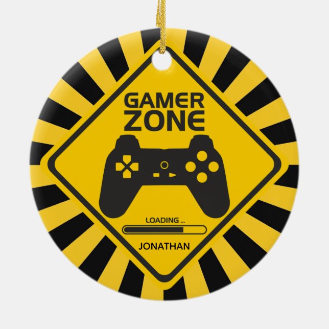 Ornamento de juegos de video de zona de juego (Atrás)