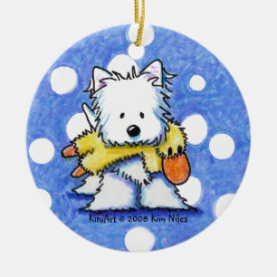 Ornamento de juguetes KiniArt Westie & Duck