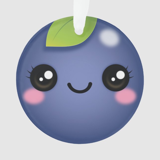 Ornamento de Kawaii Blueberry (Anverso)