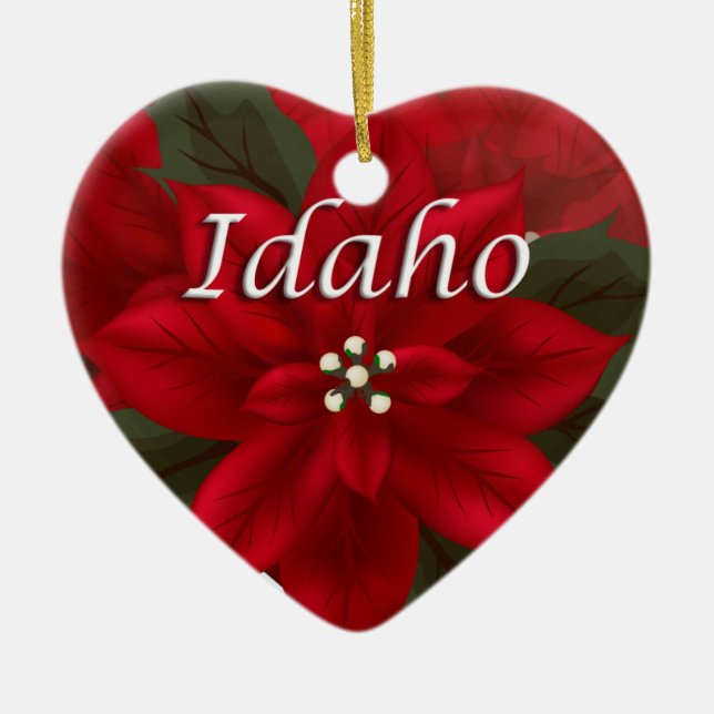 Ornamento de Keepsake de Idaho Poinsettia (Frente)