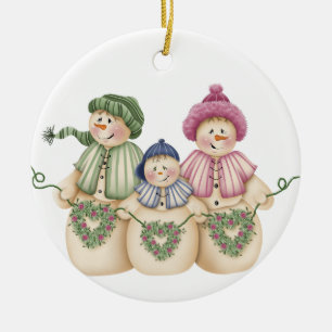 Ornamento de Keepsake de la familia Snowman