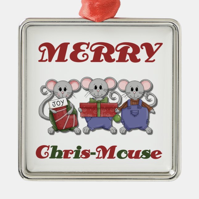 Ornamento de Keepsake de Merry Chris-Mouse (Frente)