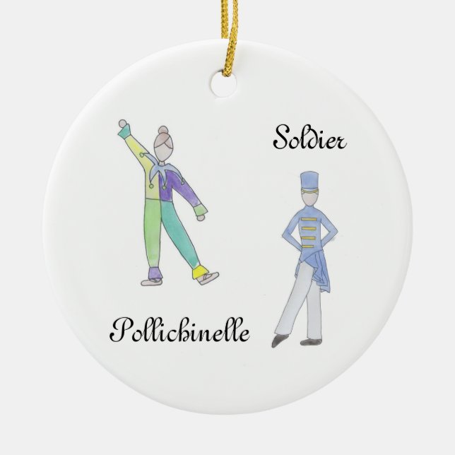 Ornamento de Keepsake de Soldado y Pollichinelle (Frente)