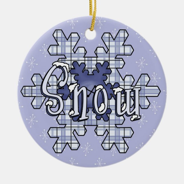 Ornamento de Keepsake de vacaciones con copos de n (Frente)