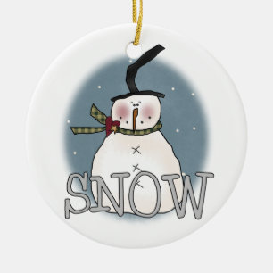 Ornamento de Keepsake del Gorra Snowman