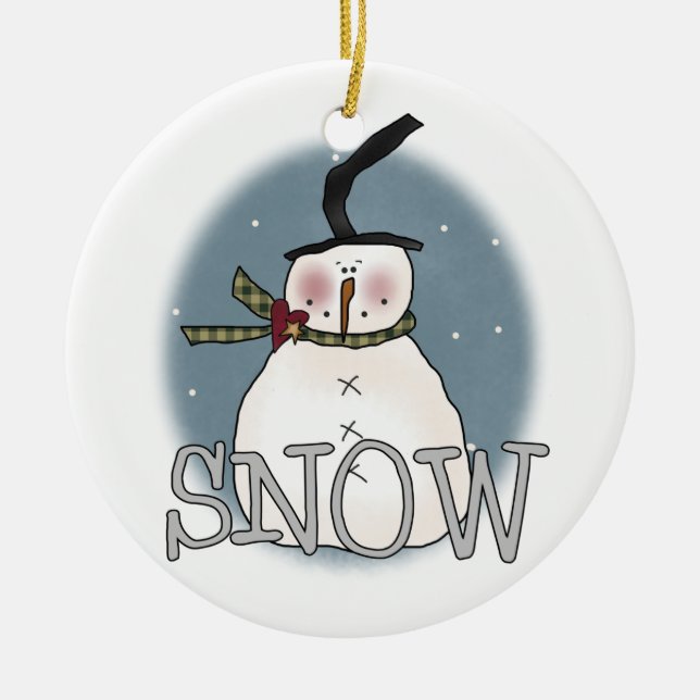 Ornamento de Keepsake del Gorra Snowman (Frente)