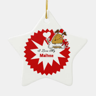 Ornamento de Keepsake maltés personalizado
