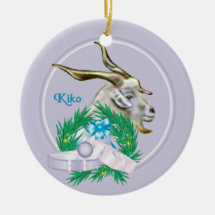 Ornamento de Kiko Goat Wreath Holiday