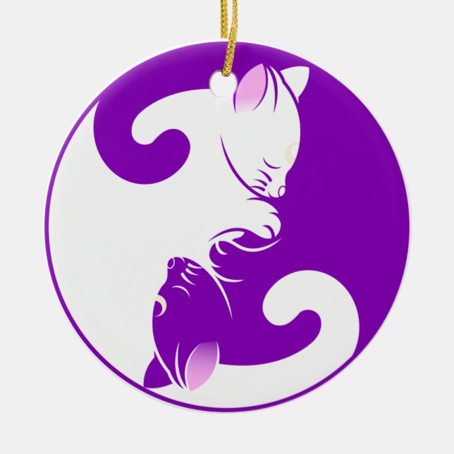 ornamento de kitten yin yang (Frente)