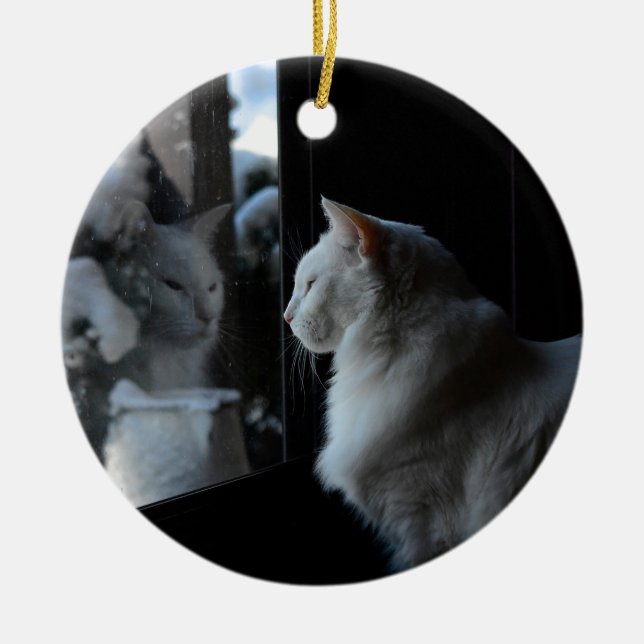 Ornamento de Kitty Blanco Snowy (Frente)