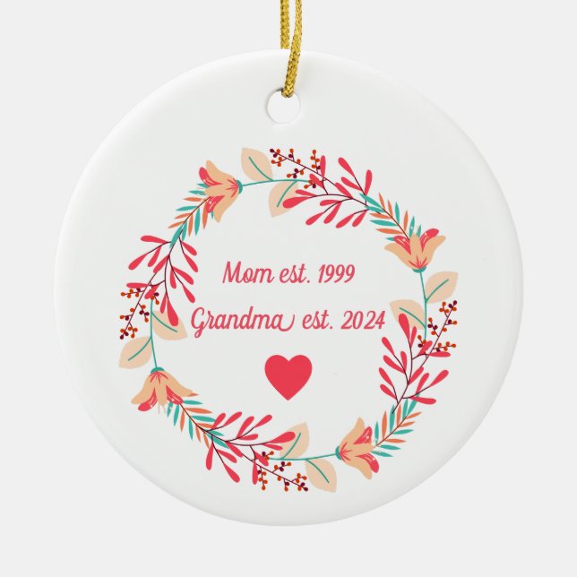 Ornamento de la abuela, regalo para la abuela, nie (Frente)