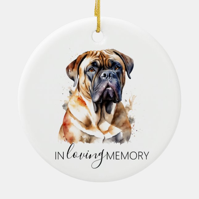 ornamento de la acuarela conmemorativa Bullmastiff (Atrás)