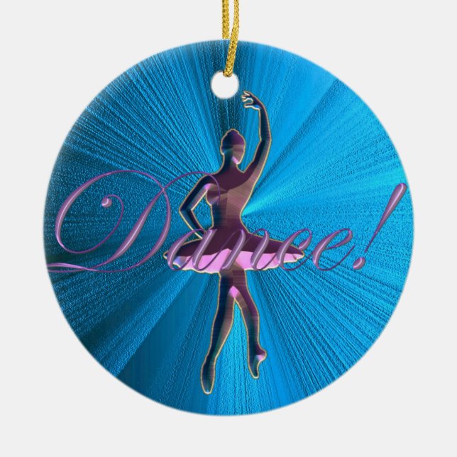 Ornamento de la bailarina del rosa y de las azules (Frente)