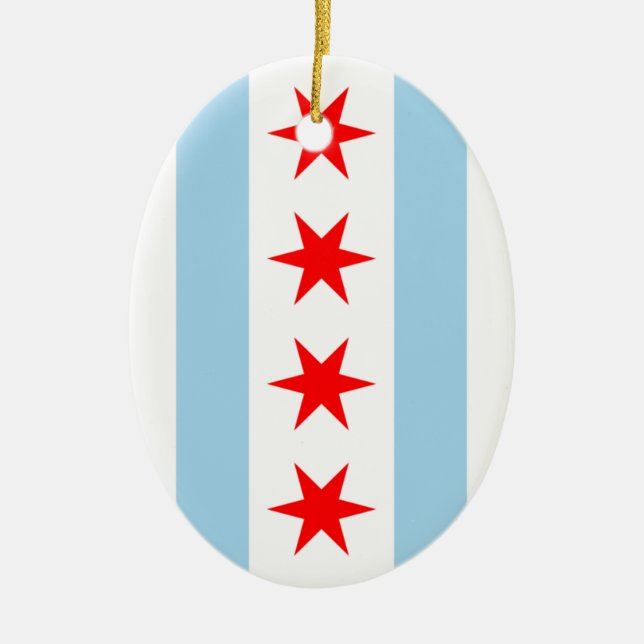 Ornamento de la bandera de Chicago (Frente)
