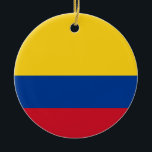 Ornamento de la bandera de Colombia<br><div class="desc">Ornamento con la bandera nacional colombiana conocida como Tricolor Nacional. Adorno con la bandera de Colombia.</div>