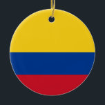 Ornamento de la bandera de Colombia<br><div class="desc">Ornamento con la bandera nacional colombiana conocida como Tricolor Nacional. Adorno con la bandera de Colombia.</div>