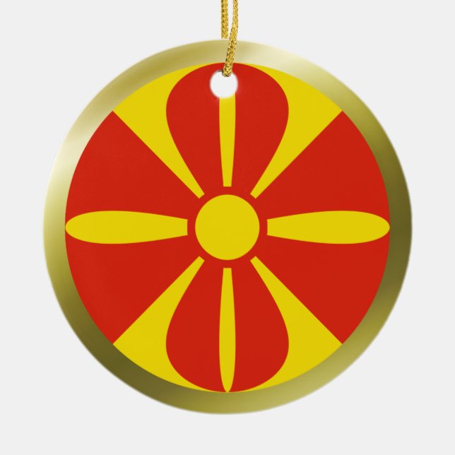Ornamento de la bandera de Macedonia del Norte (Frente)