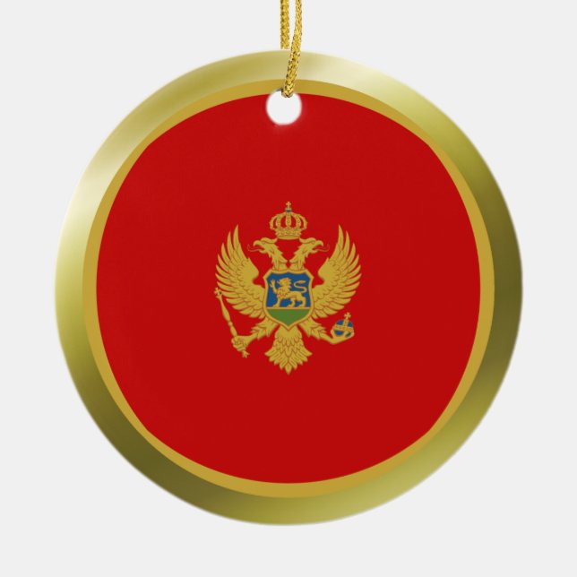 Ornamento de la bandera de Montenegro (Frente)