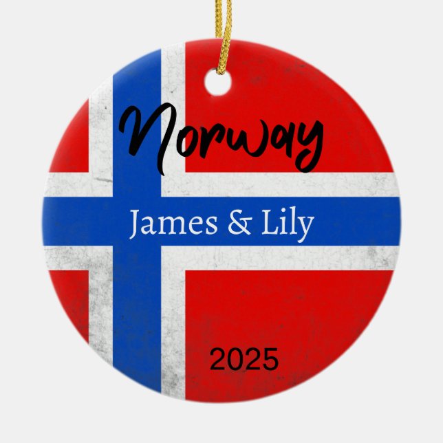Ornamento de la bandera de Noruega, Noruega person (Frente)