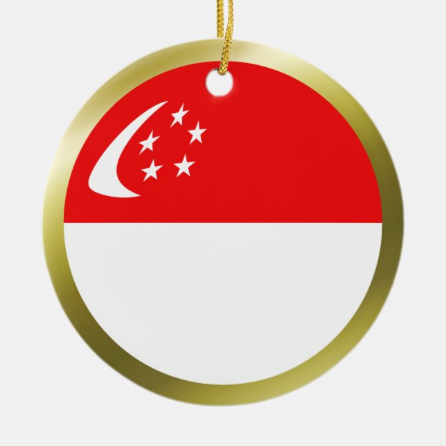 Ornamento de la bandera de Singapur (Frente)