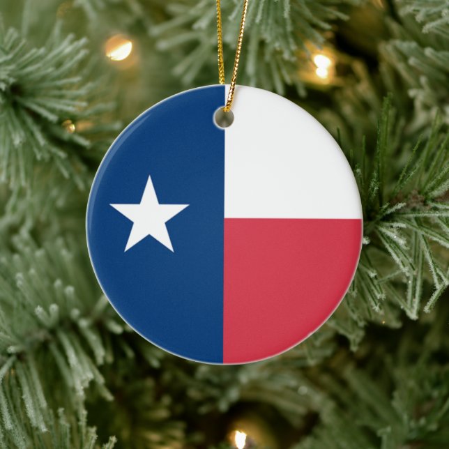 Ornamento de la Bandera de Texas (doble cara) (Árbol)