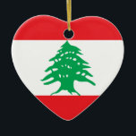 Ornamento de la bandera del Líbano<br><div class="desc">Ornamento con la bandera del Líbano,  oficialmente la República del Líbano.</div>