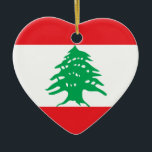 Ornamento de la bandera del Líbano<br><div class="desc">Ornamento con la bandera del Líbano,  oficialmente la República del Líbano.</div>