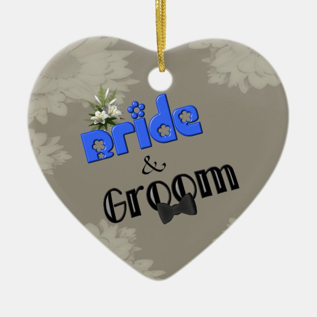 Ornamento de la boda de novia y del novio (Frente)