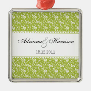 Ornamento de la boda del damasco de la vid de