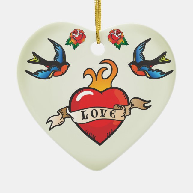 Ornamento de la boda del tatuaje favorece la boda (Frente)